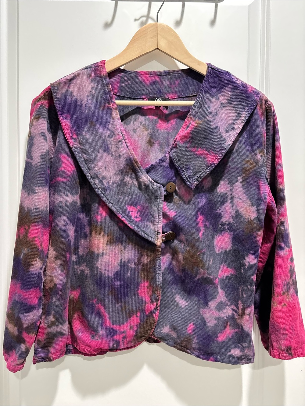 Tie-Dye Sailor Collar Blazer Jacket in Purple & Pink